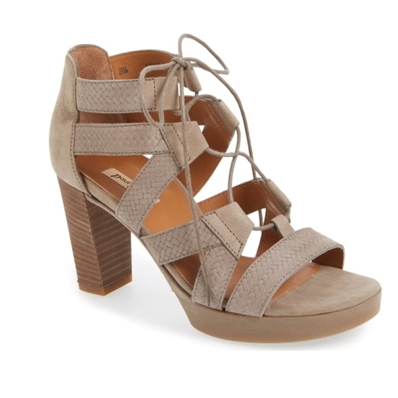 Paul Green Shoes - Paul Green Hana Lace-Up Embossed Leather Sandal